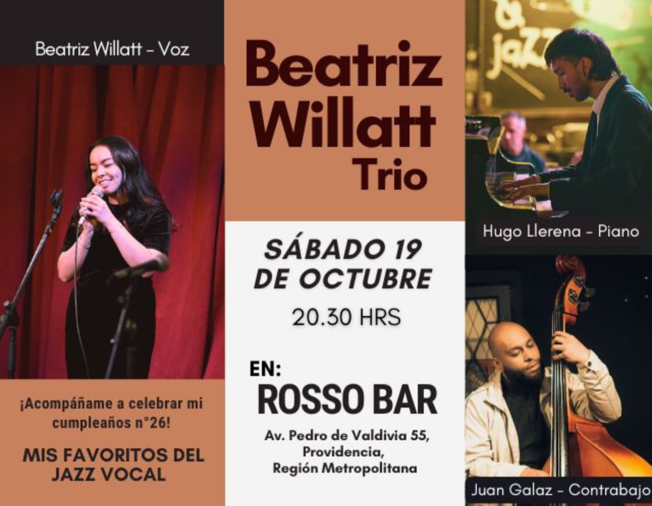 Beatriz Willatt Trío Jazz @ Speakeasy Rosso Bar image}